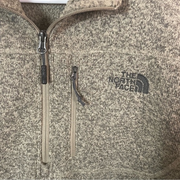 The North Face Gordon Lyons 1/4 Zip Pullover Sherpa Lined Gray Oatmeal Size M - Picture 7 of 8
